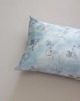6A Grade 22 Momme Mulberry Silk Pillowcase – Sky Blue Chinese Hand-Fan and Ink Landscape Design, Hair and Skin Friendly Gift for Summer