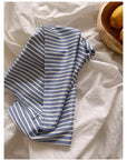 Blue Stripe Mulberry Silk Pillowcase: 22 Momme Luxury Bedding