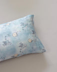 6A Grade 22 Momme Mulberry Silk Pillowcase – Sky Blue Chinese Hand-Fan and Ink Landscape Design, Hair and Skin Friendly Gift for Summer