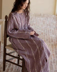 Bohemian Embroidered Cotton Gauze Loungewear Set | Two-Piece Pants or Dress Robe Style | Soft Breathable Sleepwear Home Outfit for Women