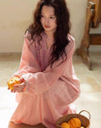 Pink Bamboo Cotton Pyjamas – Embroidered Dress or Two-Piece Pants Loungewear