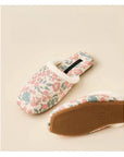 Embroidered Brocade Slippers: Faux Fur Lined Oriental Mules