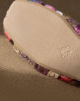 Handmade Wool Felt Floral Slippers - Oriental Style Indoor House Shoes - French Wool Blend Cozy Mules - Winter Women‘s Gift