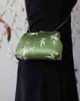 Handmade Silk Brocade Tassel Evening Bag | Oriental Clutch Purse with Vintage Brass Frame | Chinese Embroidered Handbag for Women