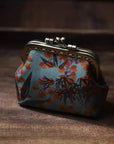Mini Xiangyun Silk Coin Purse | Handmade Oriental Kiss-Lock Pouch | Vintage Chinese Brocade Clutch Gift for Women