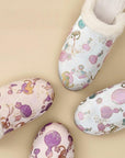 Oriental Silk Brocade Winter Slippers - Handmade Indoor Shoes