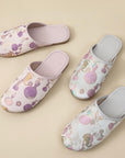Oriental Silk Brocade Winter Slippers - Handmade Indoor Shoes