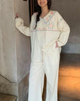 Organic Woven Cotton Loungewear - Embroidered Pajama
