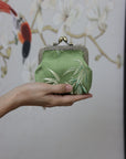 Handmade Silk Coin Purse | Oriental Embroidered Mini Purse with Vintage Metal Frame | 10 Designs | Heritage Gift for Women