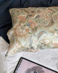 100% Mulberry Silk Pillowcase - Vintage Stylr Floral Pillow – Sage Green Paisley Silk Pillow Cover - Christmas Gift