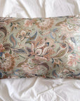 100% Mulberry Silk Pillowcase - Vintage Stylr Floral Pillow – Sage Green Paisley Silk Pillow Cover - Christmas Gift