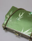 Handmade Silk Brocade Tassel Evening Bag | Oriental Clutch Purse with Vintage Brass Frame | Chinese Embroidered Handbag for Women
