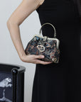 Handmade Song Brocade Silk Handbag “Jinsha Feidie” | Oriental Evening Bag with Vintage Brass Frame | Crossbody Heritage Purse for Women
