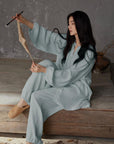 Gauze Cotton Pajamas Set for Women | Zen Meditation Outfit | Soft Breathable Loungewear | Relaxed Homewear | Gift for Her