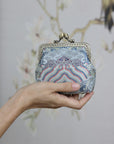 Handmade Silk Coin Purse | Oriental Embroidered Mini Purse with Vintage Metal Frame | 10 Designs | Heritage Gift for Women