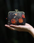 Handmade Silk Coin Purse | Oriental Embroidered Mini Purse with Vintage Metal Frame | 10 Designs | Heritage Gift for Women