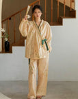 Luxury Cotton Robe for Women Christmas gift for Her All-Season Long Sleeve Lounge Robe, Winter Bathrobe for Indoor and Outdoor Wear