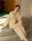 Luxury Cotton Robe for Women Christmas gift for Her All-Season Long Sleeve Lounge Robe, Winter Bathrobe for Indoor and Outdoor Wear