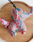 Christmas Bag Charm – Silk Fabric Hanging Ornament for Christmas Stocking Filler, Lucky Elephant , Handmade Christmas Gifts