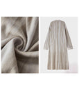 Neutral Long Robe Dress for Women | Soft Cotton Loungewear with Frayed Cuffs | Relaxed Homewear | Elegant Minimalist Gift