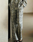 Butterfly Print Cotton Pyjama Set: Oriental Button-Up Loungewear