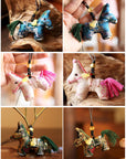 Handmade Silk Horse Bag Charm – Christmas Stocking Filler, Embroidered Horse Ornament, Lucky Horse Keyrings, Christmas Tree Decor
