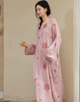 Bamboo Fibre Cotton Embroidered Loungewear Bamboo Cotton/Breathable Winter Pajamas