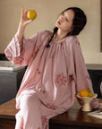 Bamboo Fibre Cotton Embroidered Loungewear Bamboo Cotton/Breathable Winter Pajamas