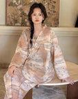 Soft Bamboo Cotton Kimono Pajama Set, 3 Piece Women’s Tie Dye Loungewear