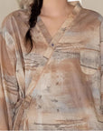 Soft Bamboo Cotton Kimono Pajama Set, 3 Piece Women’s Tie Dye Loungewear