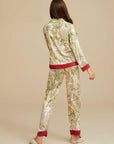 Luxury Satin Silk Pajama Set: Floral Long Sleeve Sleepwear, Christmas Party Pyjamas