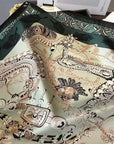 Mulberry Silk Scarf with Scarf Ring - Vintage Style Bandana