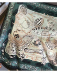 Mulberry Silk Scarf with Scarf Ring - Vintage Style Bandana