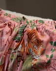 Luxury Silk Blend Christmas Pyjama Set Women – Personalised Message Tag & Gift Box – Floral Tiger Print Satin PJs Christmas Present for Her