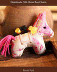 Handmade Silk Horse Bag Charm – Christmas Stocking Filler, Embroidered Horse Ornament, Lucky Horse Keyrings, Christmas Tree Decor