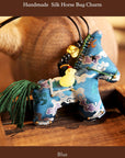 Handmade Silk Horse Bag Charm – Christmas Stocking Filler, Embroidered Horse Ornament, Lucky Horse Keyrings, Christmas Tree Decor