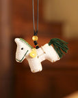 Handmade Silk Horse Bag Charm – Christmas Stocking Filler, Embroidered Horse Ornament, Lucky Horse Keyrings, Christmas Tree Decor
