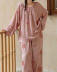 Bamboo Fibre Cotton Embroidered Loungewear Bamboo Cotton/Breathable Winter Pajamas