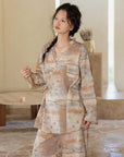 Soft Bamboo Cotton Kimono Pajama Set, 3 Piece Women’s Tie Dye Loungewear
