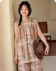 Soft Bamboo Cotton Kimono Pajama Set, 3 Piece Women’s Tie Dye Loungewear