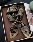 Mulberry Silk Scarf with Scarf Ring - Vintage Style Bandana