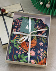Luxury Silk Blend Christmas Pyjama Set Women – Personalised Message Tag & Gift Box – Floral Tiger Print Satin PJs Christmas Present for Her