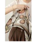 Mulberry Silk Scarf: Rhinoceros Lark Print, Hand-Rolled Twill