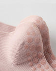 Pink Lian Loungewear Pilates compression socks for women, non-slip yoga and barre socks with arch support and snug fit for stability.