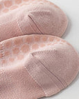 Pink Lian Loungewear Pilates compression socks for women with non-slip grip, arch support, and a tight fit for stability during yoga.