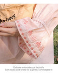 Lian Loungewear bamboo cotton embroidered pajama dress with floral embroidery, soft and comfortable for relaxed wear.