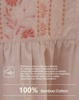 Lian Loungewear bamboo cotton embroidered pajama dress with floral embroidery and relaxed fit, perfect for comfortable lounging.