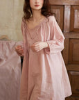 Lian Loungewear bamboo cotton pajama set with long and short pants in beige, comfortable and breathable sleepwear.