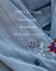 Lian Loungewear embroidered cotton jacquard pajamas featuring intricate embroidery and soft, comfortable fabric.