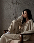 Lian Loungewear women's cotton pyjamas set featuring a relaxed fit, soft fabric, and a comfortable, Zen-inspired design.